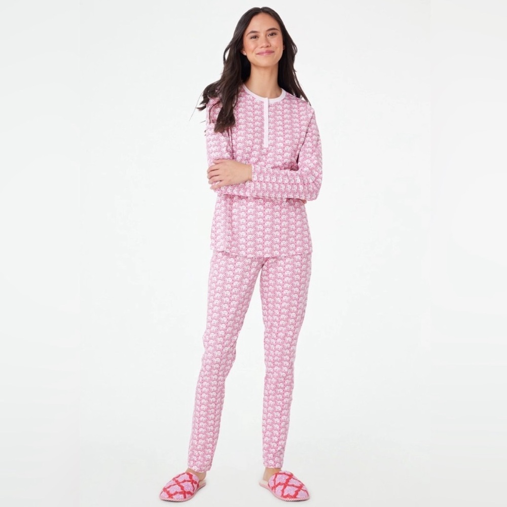 ROLLER RABBIT | Hathi Elephant Pink Pajama Pants | 100% Cotton | XS